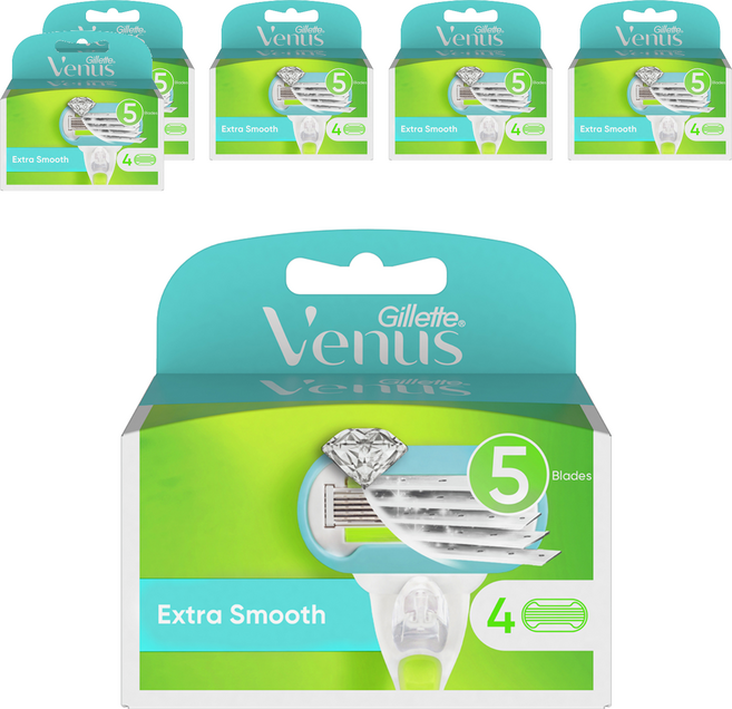 Gillette 吉列 Venus 維納斯 雅倩女性專用極致光滑刮鬍刀片, 6個, 4入