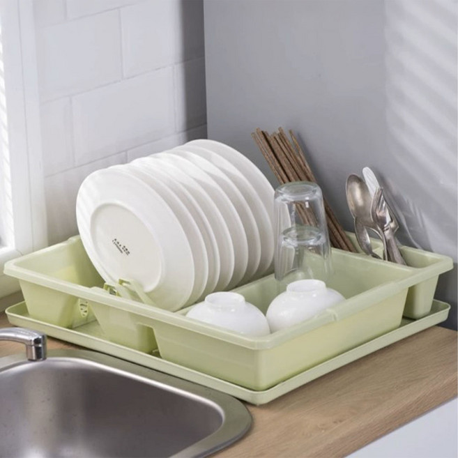비투윈 심플 식기건조대, 그린, 1개, 1단