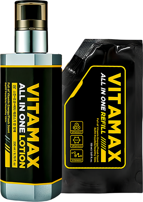MIP Vitamax 男士多效乳液2件組, 1盒, 200ml+補充裝150ml