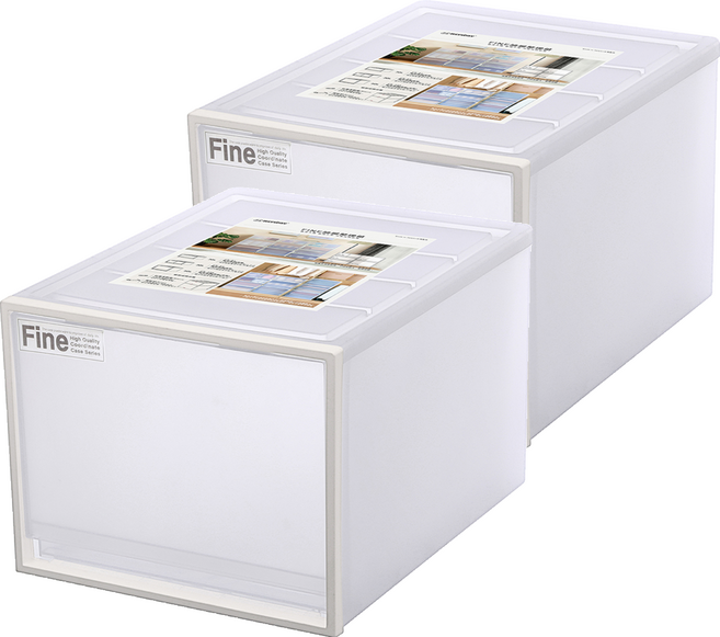 KEYWAY 聯府 單抽屜整理箱 深型 50L, 透明色, 2個