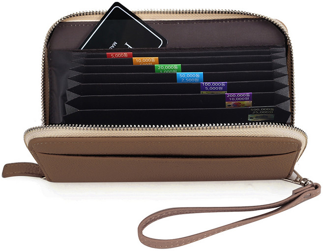 아펙토 여권수납가능 베트남여행지갑, 브라운