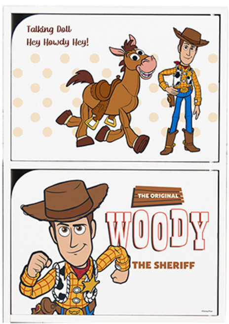 收納王妃 迪士尼玩具總動員 雙層木門櫃, 胡迪 白色