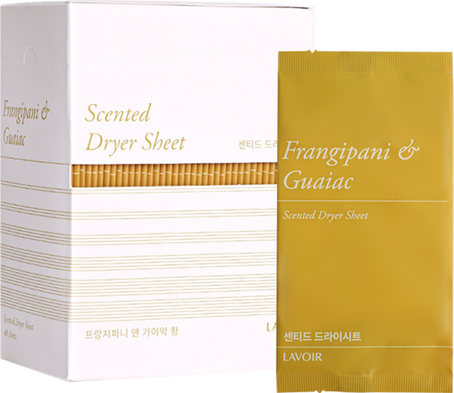 라브아 센티드 건조기 시트 섬유 유연제 프랑지파니 앤 가이악 향 본품, 40개입, 370g, 1개
