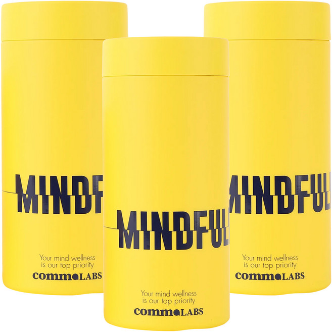 콤마랩스 L 테아닌 스트레스 긴장완화 건강기능식품 마음챙김 츄어블 콤마 영양제, 3개, 90정