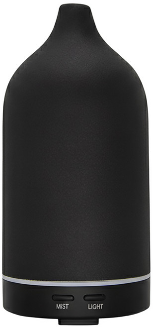 LifeShopping 陶瓷日式禪風香氛水氧機 暖光款, CAAD0069BK, 黑色