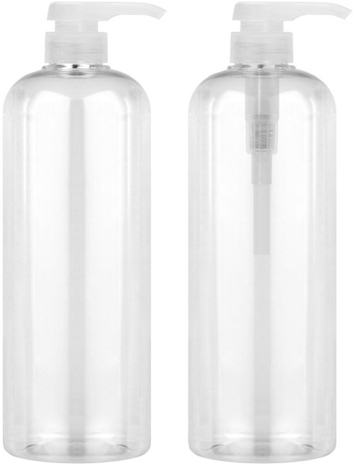 병도매닷컴 AT1000 투명 주방 디스펜서 범프 투명마개 공병, 1L, 2개