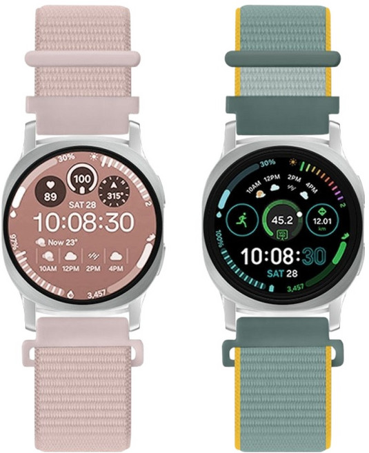 리아몬트 갤럭시워치 나일론 스포츠루프 밴드 스트랩 2종, 1세트, 로즈핑크, 선샤인