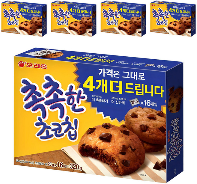 촉촉한초코칩, 320g, 5개