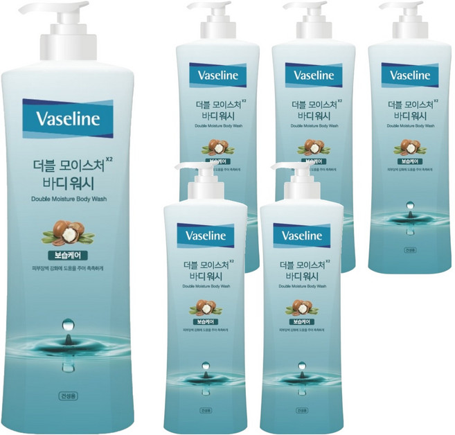 애경바세린 더블 모이스처 바디워시, 800ml, 6개