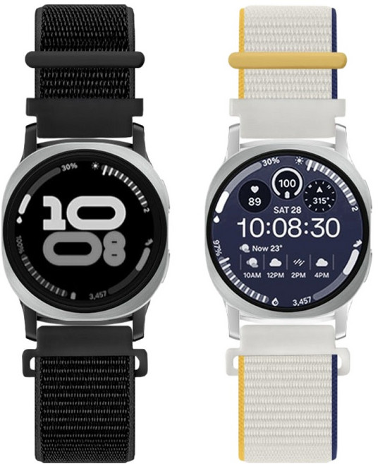 리아몬트 갤럭시워치 나일론 스포츠루프 밴드 스트랩 2개, 1세트, 씨솔트, 다크블랙