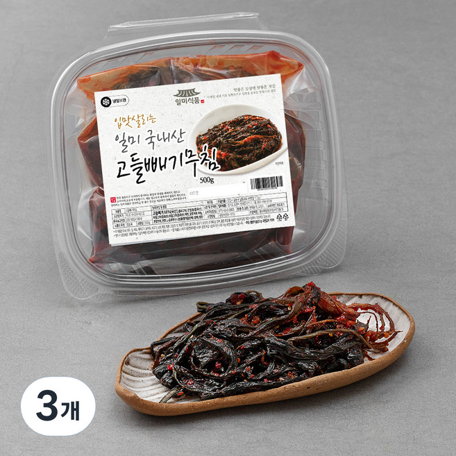 일미식품 국내산 고들빼기무침, 500g, 3개