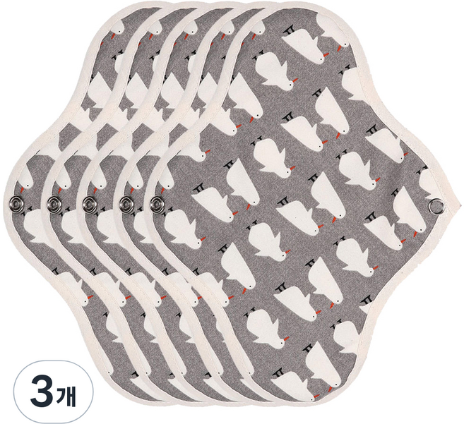 위즐리 면생리대 방수 펭귄, 중형, 5개입, 3개