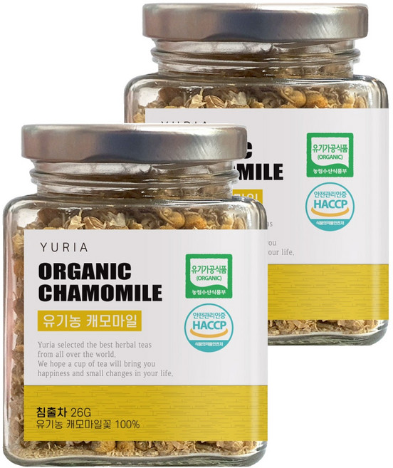 유리아 캐모마일차 유리병 컬렉션, 26g, 1개입, 2개