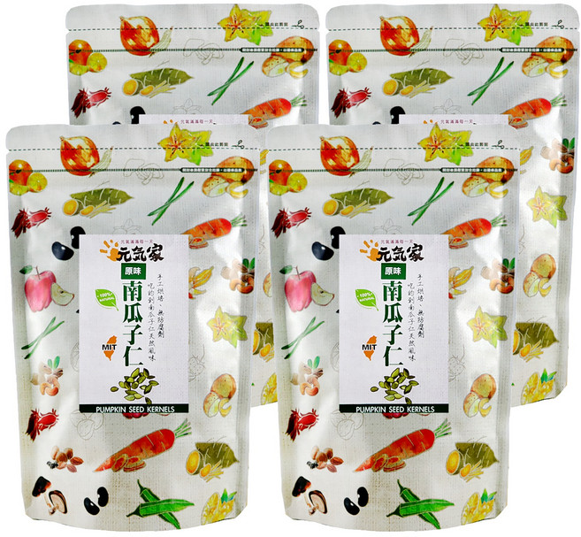 元氣家 烘焙去殼南瓜子仁 原味, 200g, 4包
