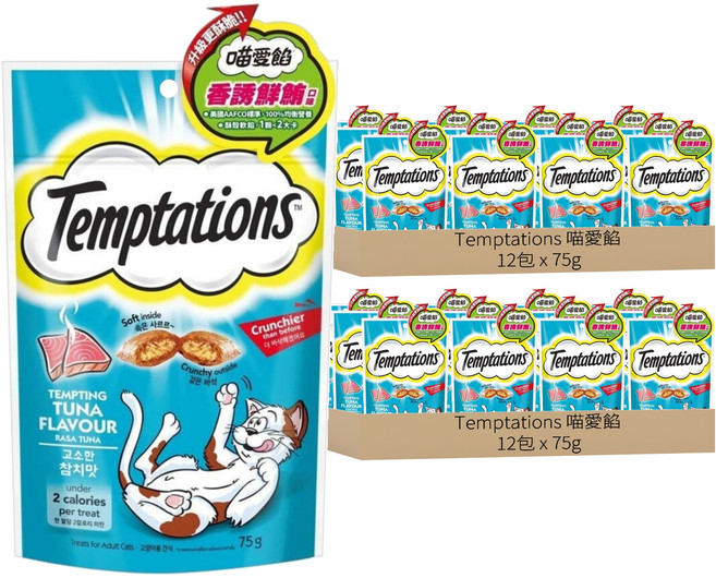 Temptations 喵愛餡 貓點心, 香誘鮮鮪口味, 75g, 24包
