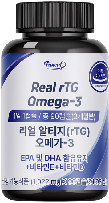 Funeat Real rTG Omega 3膠囊, 90顆, 1罐