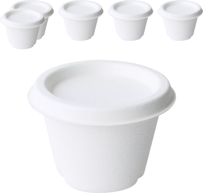 點秋香 蔗麼植白 附蓋湯杯 500ml, 1組, 6個