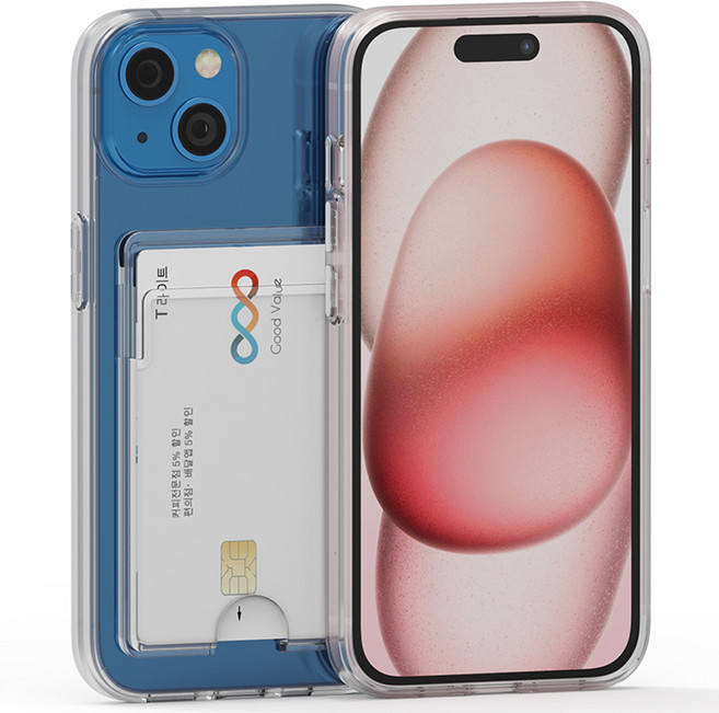 굿밸류 2장 카드홀더 클리어 휴대폰 케이스