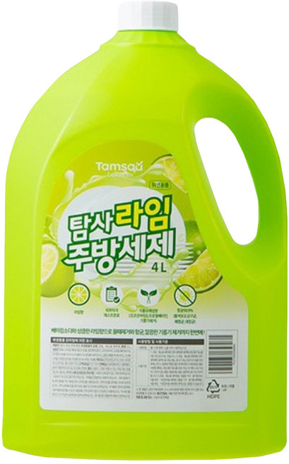 Tamsaa 蔬果碗盤清潔液 萊姆香, 4L, 1桶