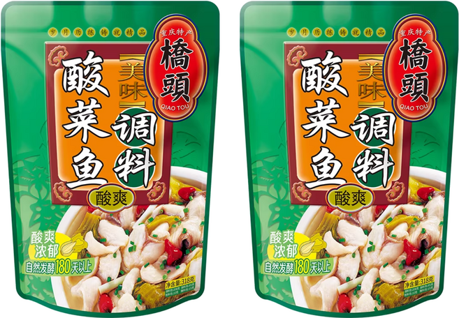 橋頭 酸菜魚用調味料 酸爽味, 2包, 318g