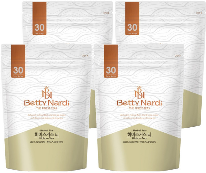 베티나르디 히비스커스 티백, 1.2g, 30개입, 4개