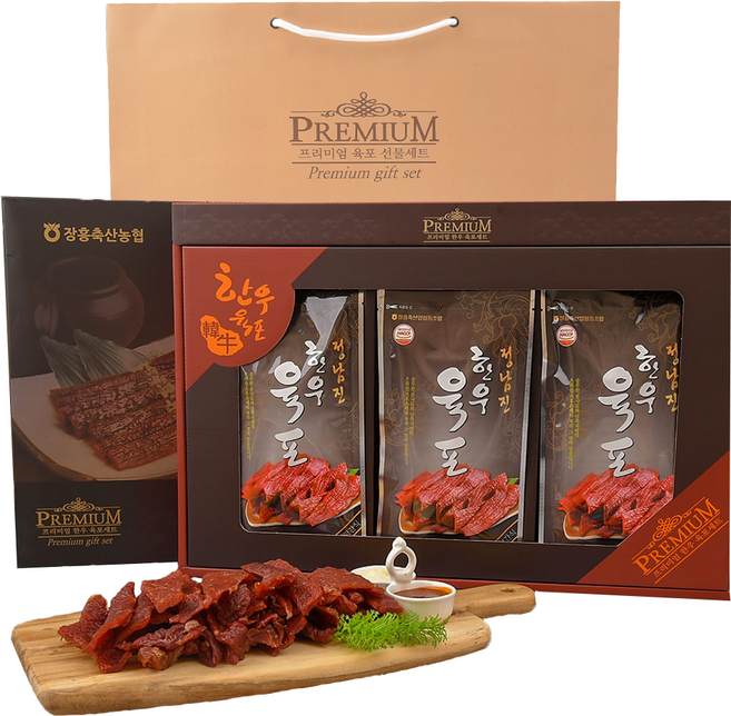 장흥축협 정남진 HACCP 인증 받은 건강한 한우육포 선물세트 6p, 40g, 1세트