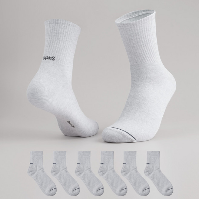 삭피엔스 남성용 SpnS 로고 스포츠 밴드 양말 6켤레 세트