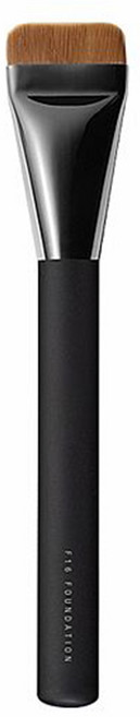 Solone 台灣公司貨 大藝術家玩色系列 一字型粉底刷 F16, 黑色刷柄/棕色刷毛, 1支