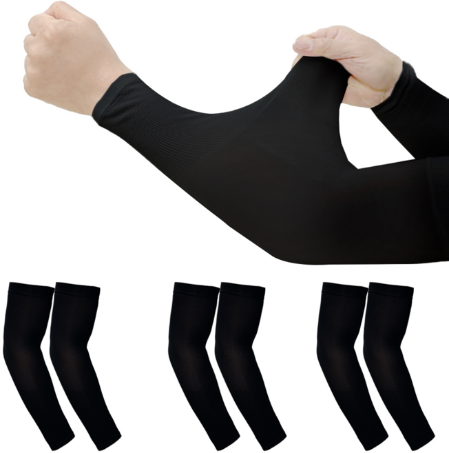 해피제이 아이스 아웃도어 UV차단 팔토시 손목형, 블랙, 3개