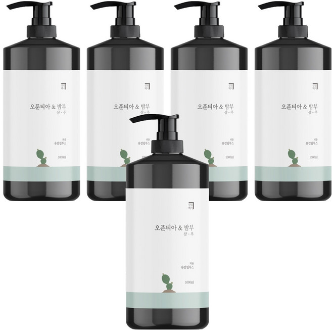 살림백서 오푼티아 앤 밤부 퍼퓸 샴푸 유칼립투스, 1L, 5개