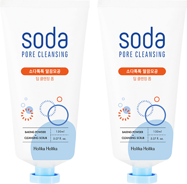 HOLIKA HOLIKA 蘇打毛孔潔淨洗面乳, 150ml, 2條