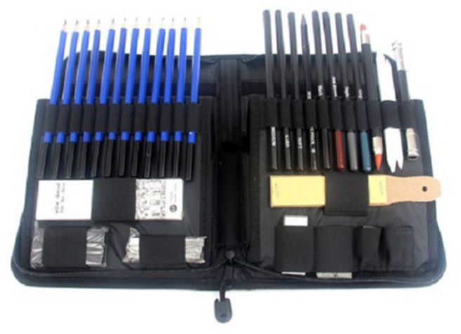 뽐스뽐스 미술 드로잉 연필 40종 세트 대형, 1세트