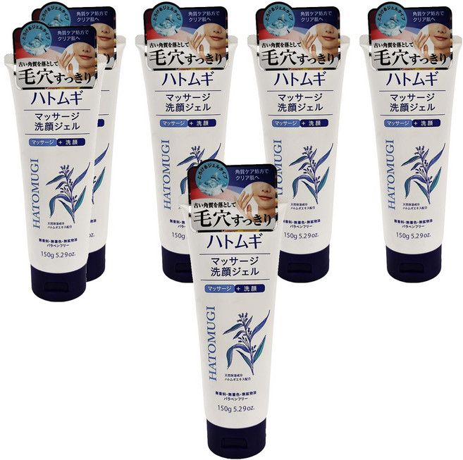 KUMANO 熊野油脂 麗白 薏仁 按摩潔面凝膠, 150g, 6條