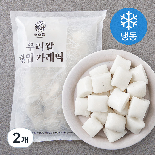 소소담 우리쌀 한입 가래떡 (냉동), 750g, 1개입, 2개
