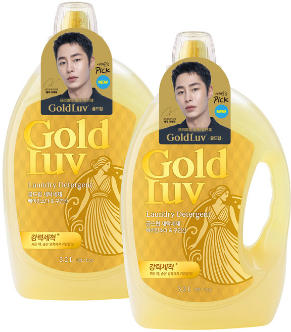 골드럽 세탁세제 베이킹소다 & 구연산 본품, 3.2L, 2개