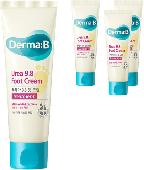 더마비 우레아 9.8 풋크림 포근한 머스크 우디향, 80ml, 4개