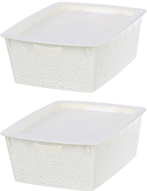 KEYWAY 聯府 每日收納籃 附蓋 10.5L, nbf-202, 2個