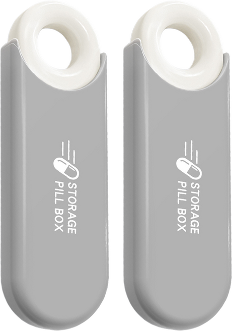 네스팅홈 휴대용 3칸 미니 알약 케이스 그레이 풀아웃, 2개