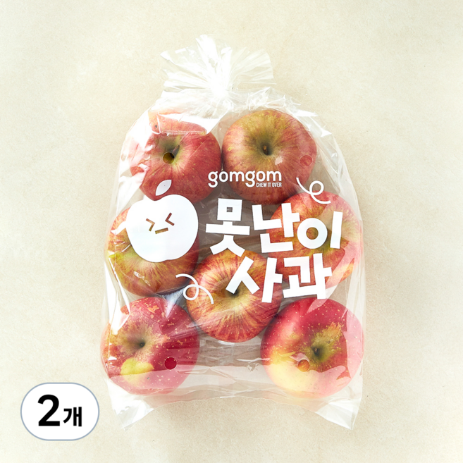 곰곰 당도선별 거창 못생겨도 맛있는 사과, 2개, 1.5kg(소과, 7~10입)