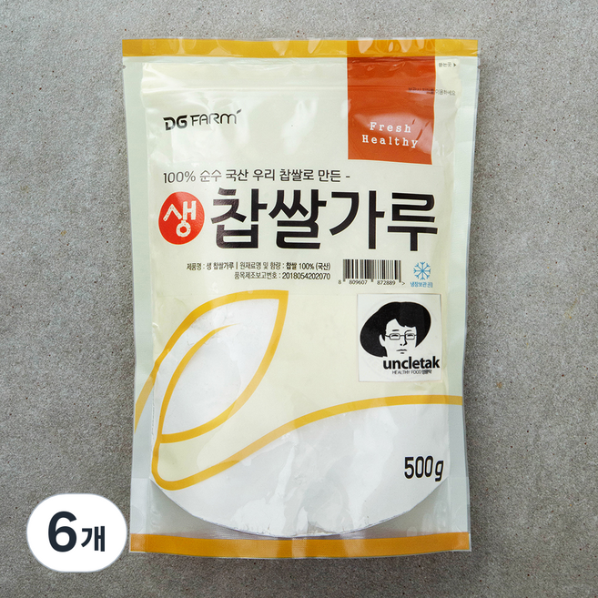 대구농산 국내산 생 찹쌀가루, 500g, 6개