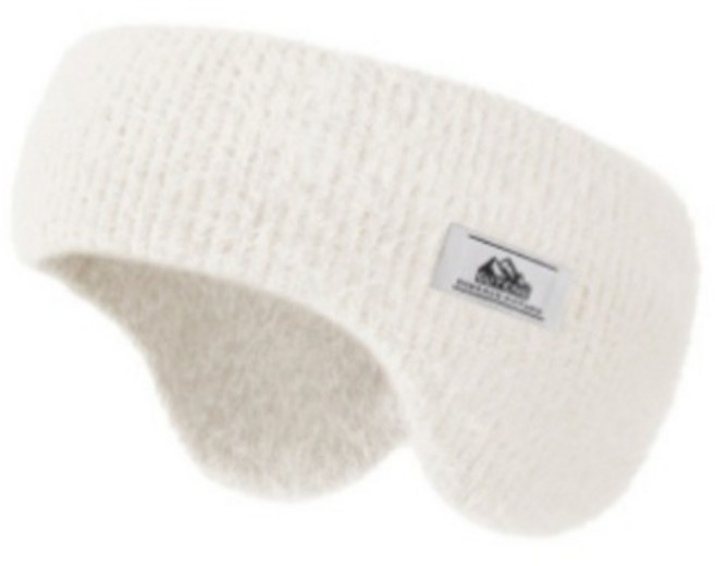 디스티프 겨울 방한 이중 보온 헤어밴드 털귀마개, 카키, 1개