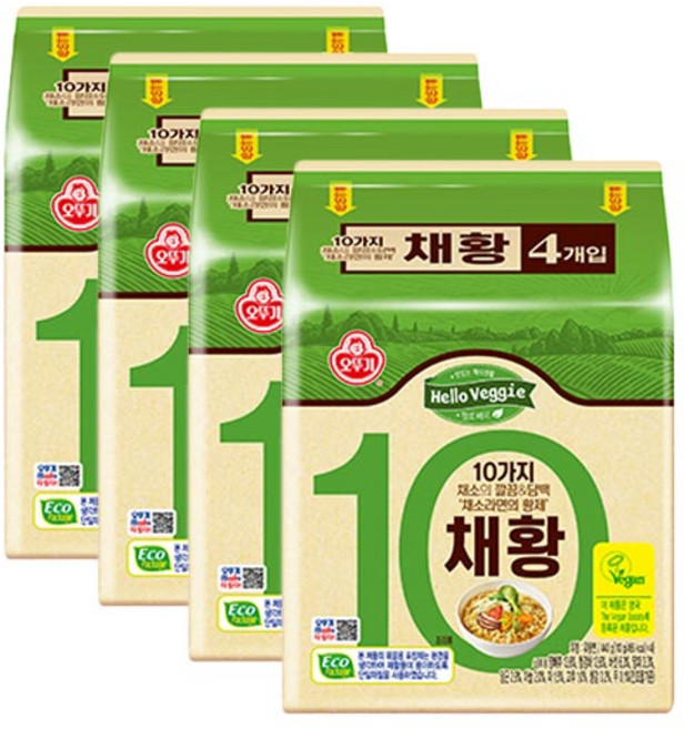 오뚜기 헬로베지 채황 라면 110g, 16개