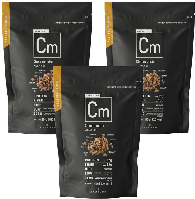 그라놀로지 시나몬스터 그래놀라 시리얼, 150g, 3개