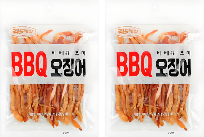 리프레쉬 바베큐 오징어, 300g, 2개