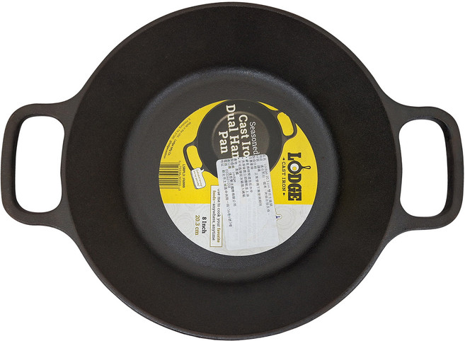 LODGE 雙耳鑄鐵平底鍋, 20.3cm, 1個, 黑色