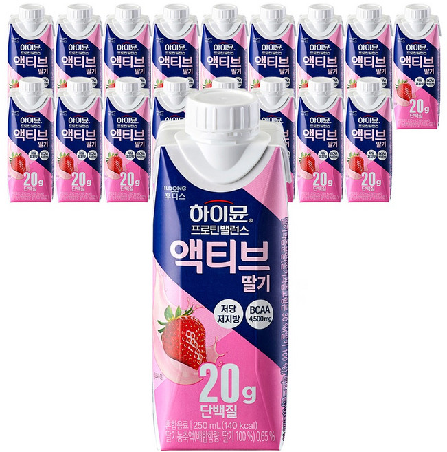 하이뮨 프로틴 밸런스 액티브 딸기, 250ml, 18개