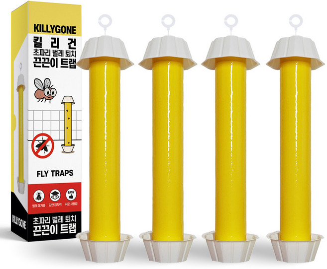 킬리건 초파리 벌레 퇴치 끈끈이 트랩, 200g, 4개