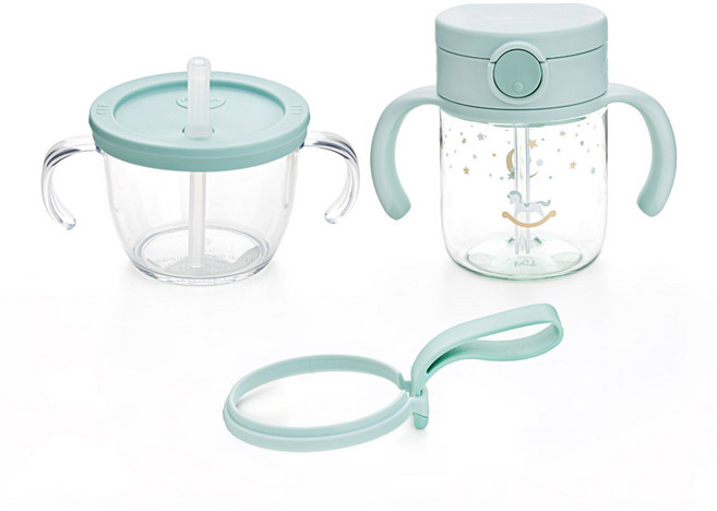 릿첼 아스타 빨대 스타트 첫걸음컵 150ml + 빨대컵 200ml + 스트랩 세트, 1세트, 민트