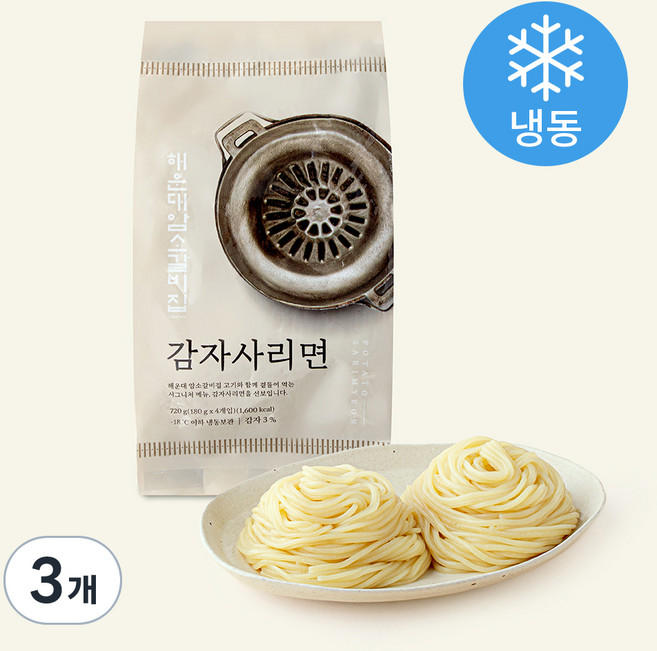 해운대암소갈비집 감자사리면 4개입 (냉동), 720g, 3개