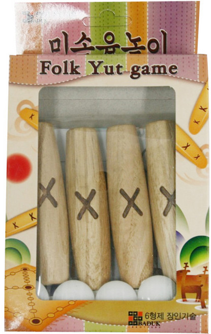 육형제바둑 고급 윷놀이 세트 장작윷 다, 혼합 색상, 1개